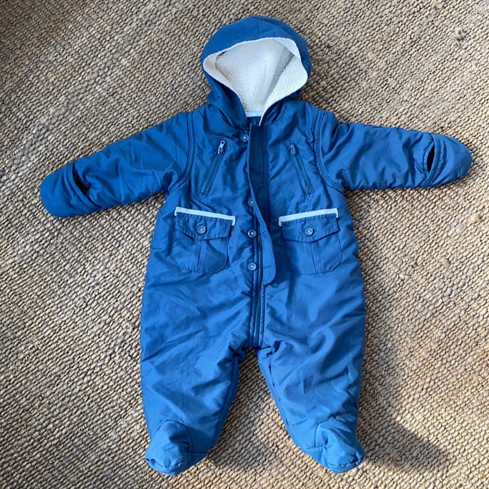 First Impressions blue zip snowsuit 3 to 6 months